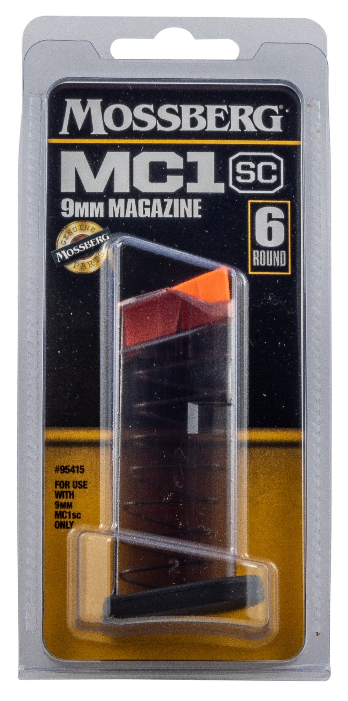 Mossberg MC1sc Magazine 9mm 6 Round Polymer Flush-Fit High-Visibility Follower