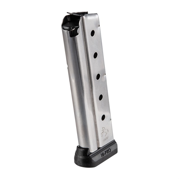 Colt 1911 Government Commander Handgun Magazine Stainless 9mm Luger 10 Round