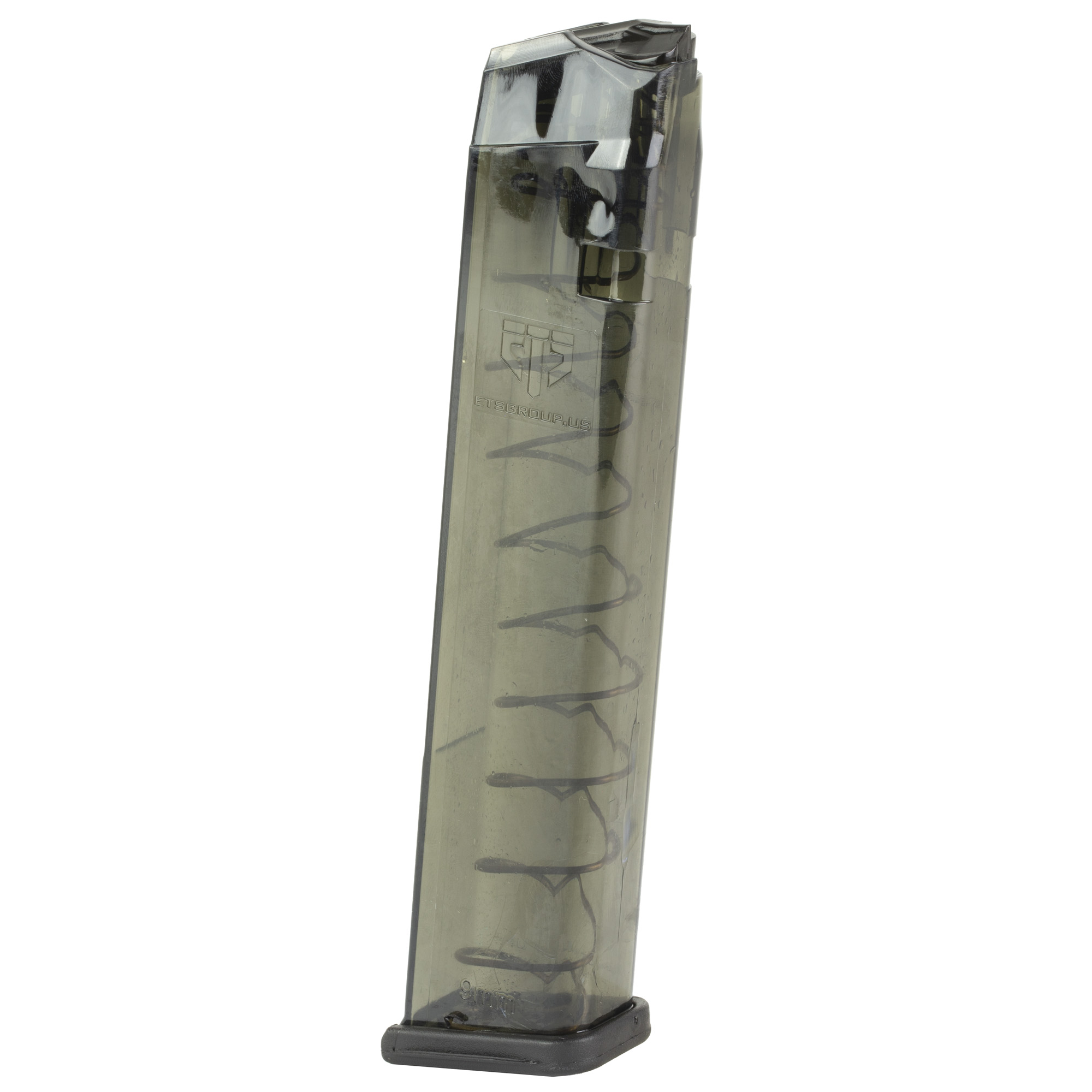 ETS Group 27rd Extended Pistol Magazine 9mm Luger Compatible with Glock 17 19 26 Smoke