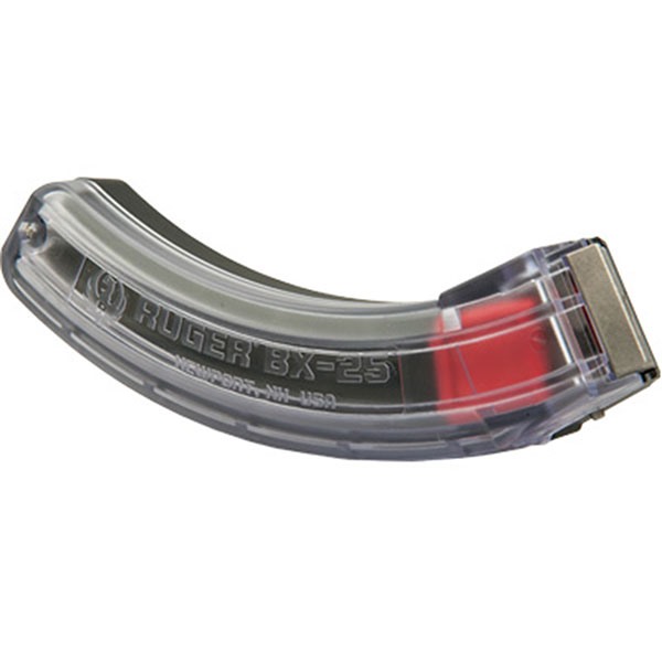 Ruger 90591 BX-25 25rd Magazine Fits Ruger 10/22/SR/77/Charger 22LR BX-25 Clear