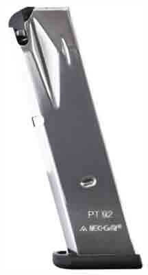 Mec-Gar 15rd 9mm Magazine Compatible with Taurus PT92 PT99 Nickel Plated