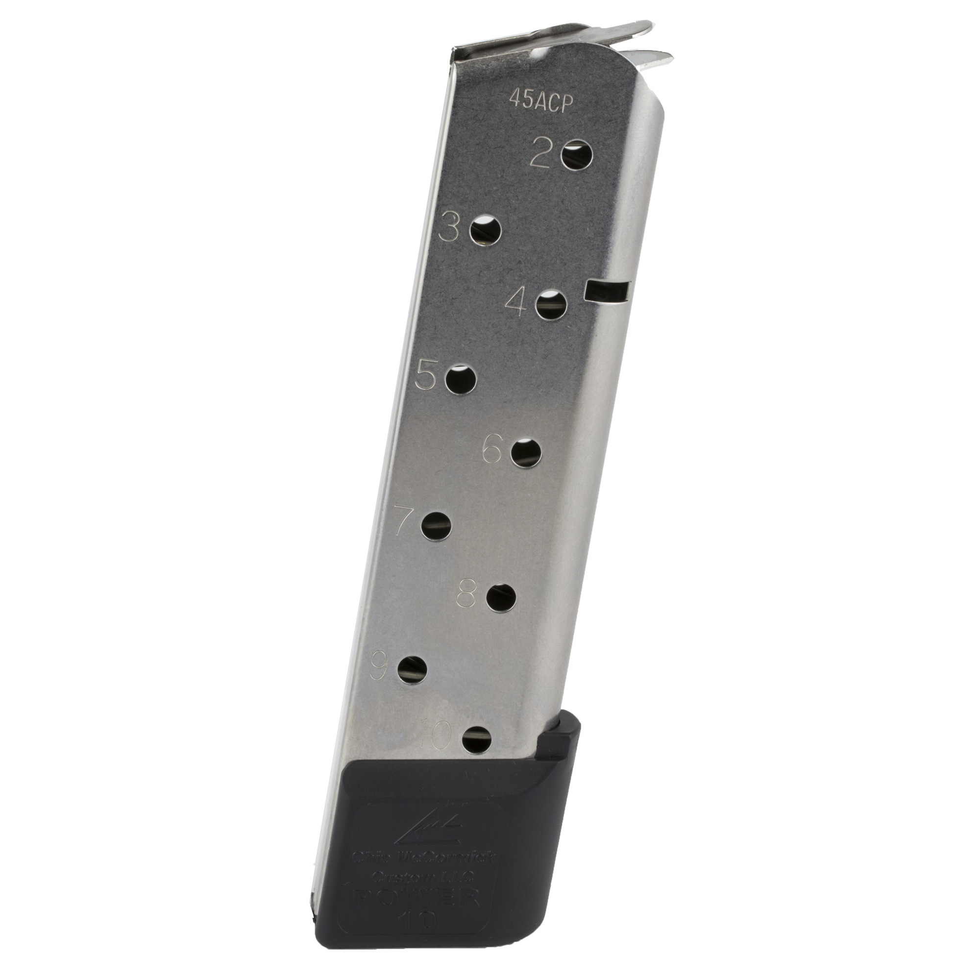 Chip McCormick Power Mag 10rd 45 ACP Stainless Steel Magazine for 1911 Government