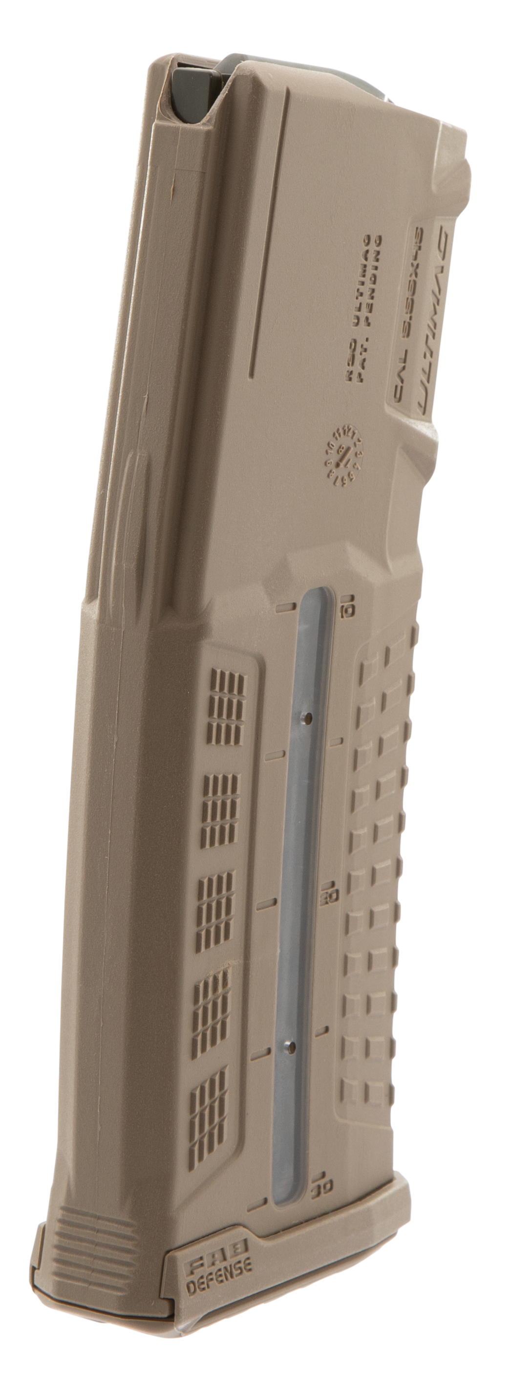 F.A.B. Defense Ultimag 30R Polymer Window Magazine 30rd 223 Rem 5.56 NATO AR-15 M16 M4 Flat Dark Earth