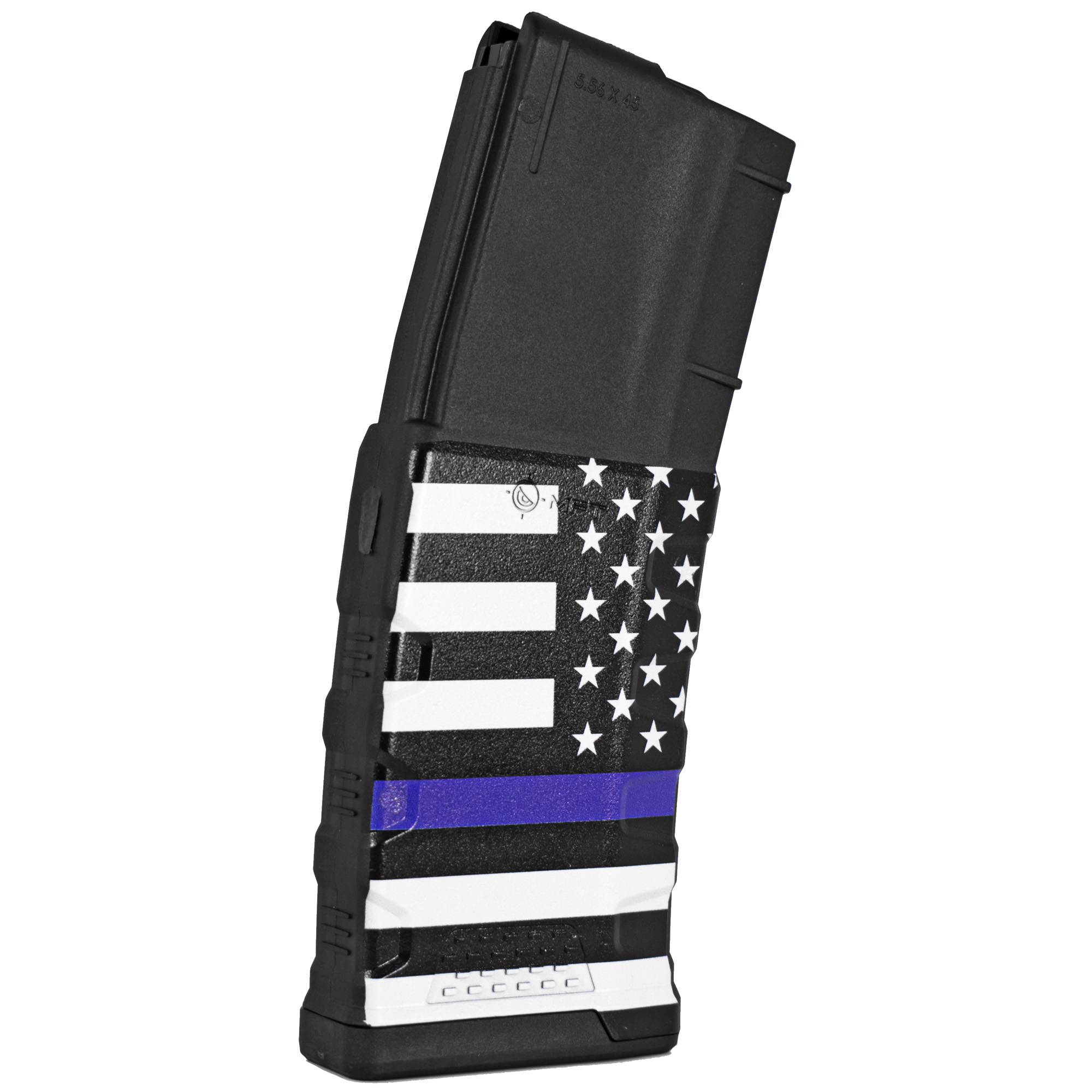 Mission First Tactical Extreme Duty Polymer Magazine 30rd 5.56x45mm NATO AR-15 M4 Blue Line Flag
