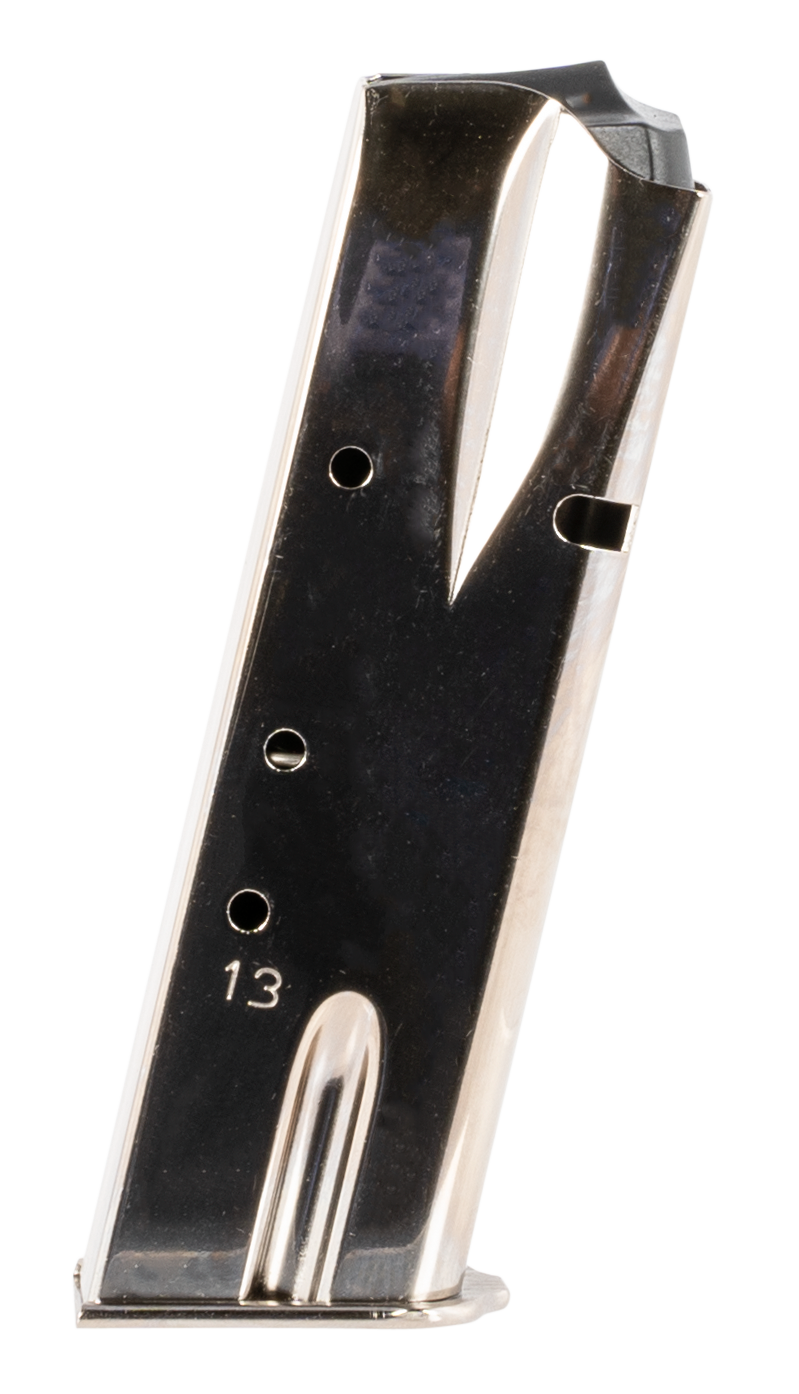 Mec-Gar MGBRHP13N 13rd 9mm Luger Magazine Fits Browning Hi-Power Springfield SA-35 Nickel Carbon Steel