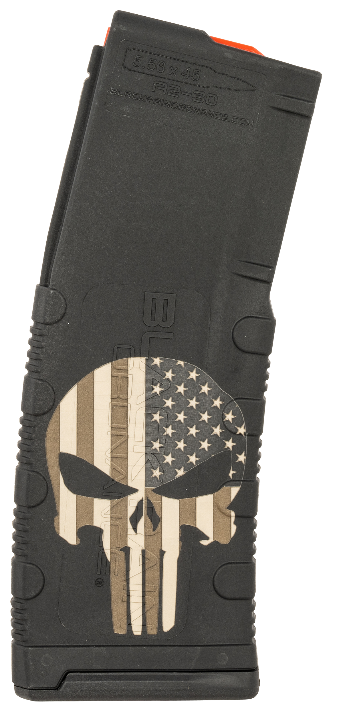Black Rain Ordnance 30 Round AR15 Magazine 5.56 NATO Polymer Punisher Flag