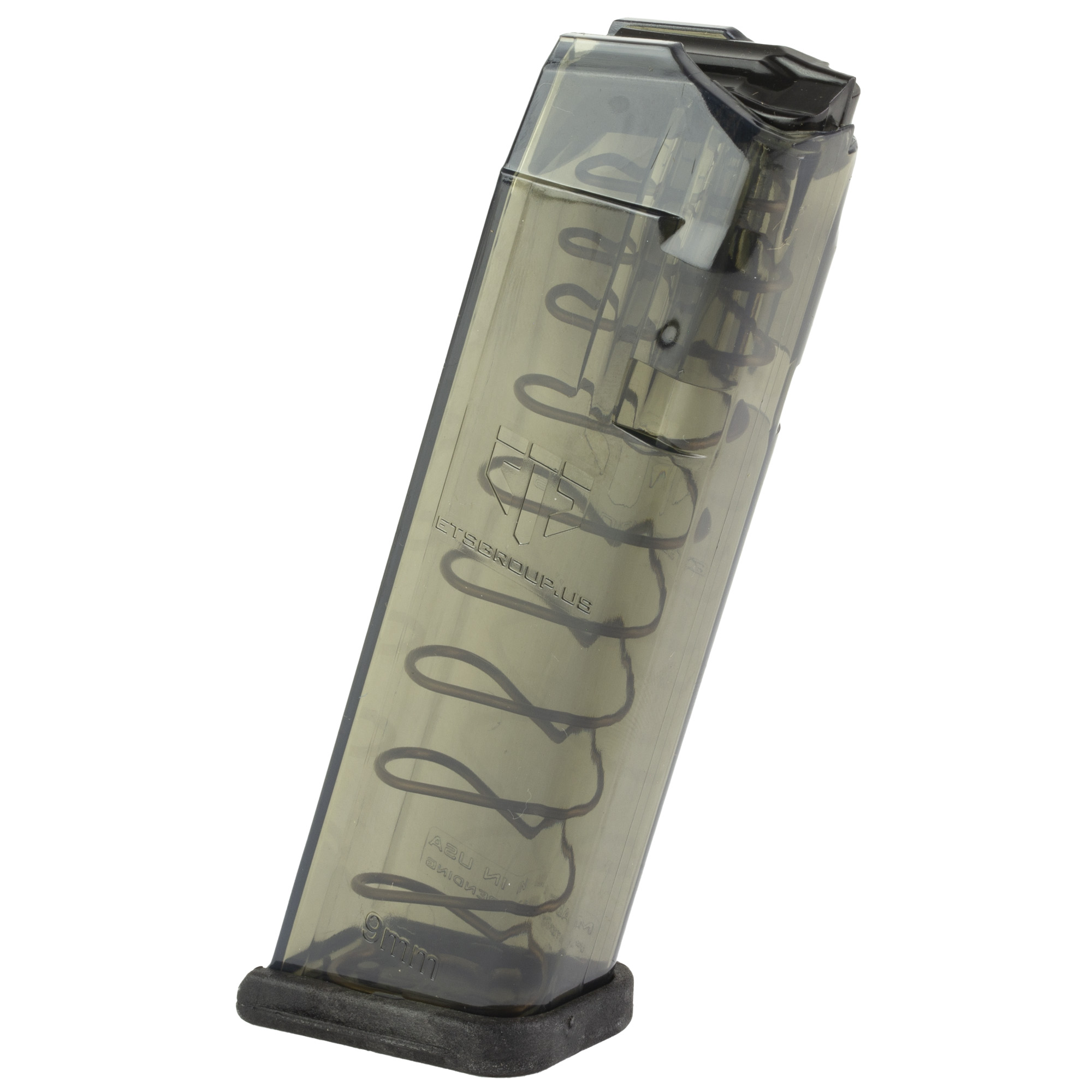 ETS Group SMKGLK17 17rd 9mm Luger Magazine Compatible with Glock 17 18 19 19X 26 34 45 Carbon Smoke