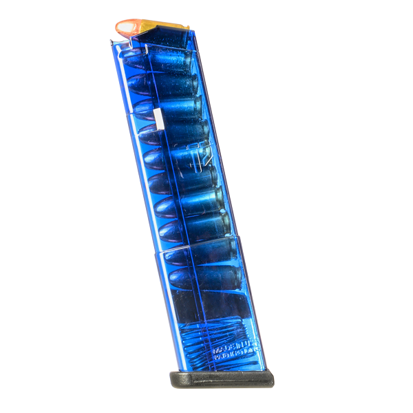 ETS Glock 43 Magazine Blue 9mm Luger 12 Round Capacity Translucent Body