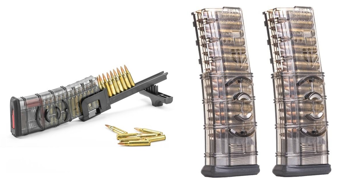 ETS Universal Rifle Mag Loader Fits AR15 AK47 30RD Smoke Gray with Coupler