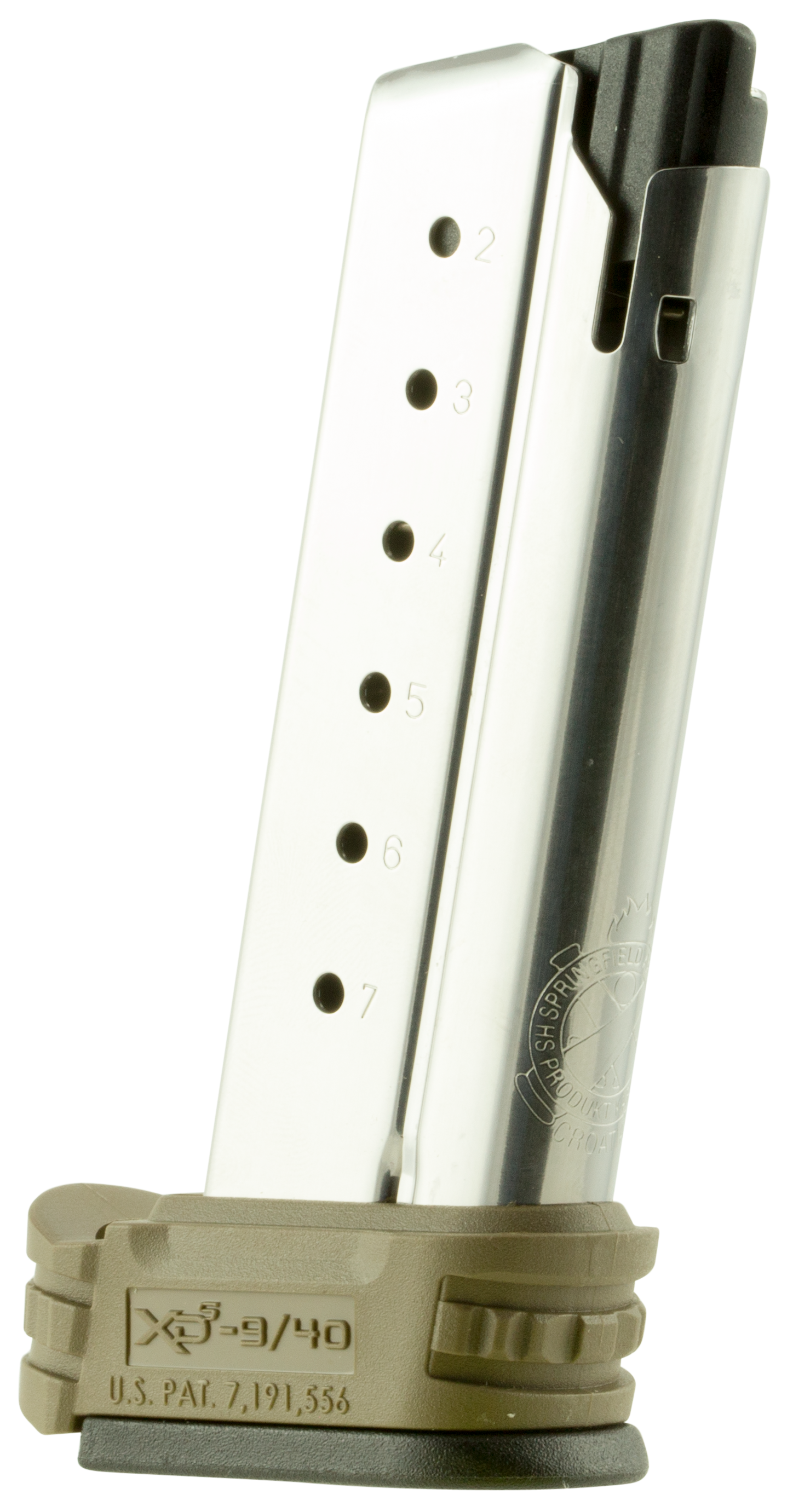 Springfield Armory XD-S 7rd .40 S&W Extended Magazine FDE Stainless Steel