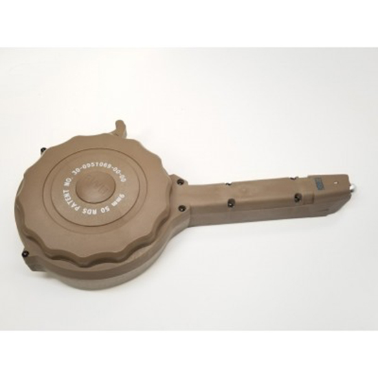 RWB Drum Mag Glock 9mm 50rd Tan Polymer Compatible with Glock 17 19 26 34