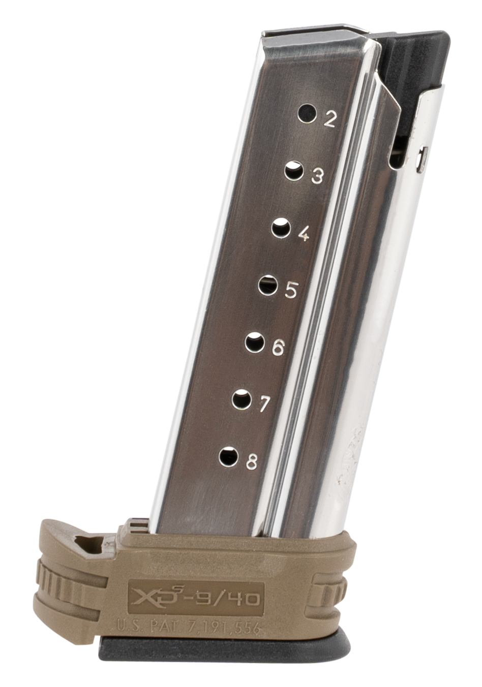 Springfield Armory XDS 8rd 9mm Luger Magazine Stainless Steel FDE Sleeves