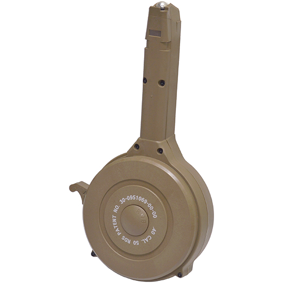 RWB Drum Mag Glock 40 S&W 50rd Tan Polymer