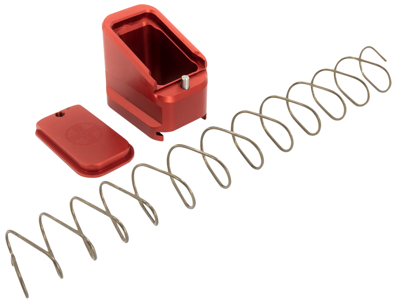 Shield Arms CZP10CME5RED Magazine Extension for CZ P10-C P07 5rd 9mm 4rd 40S&W Red Aluminum