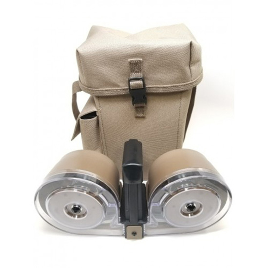 RWB Dual Drum Mag AR15 100rd Tan Clear Front Compatible with AR15 M16 M4