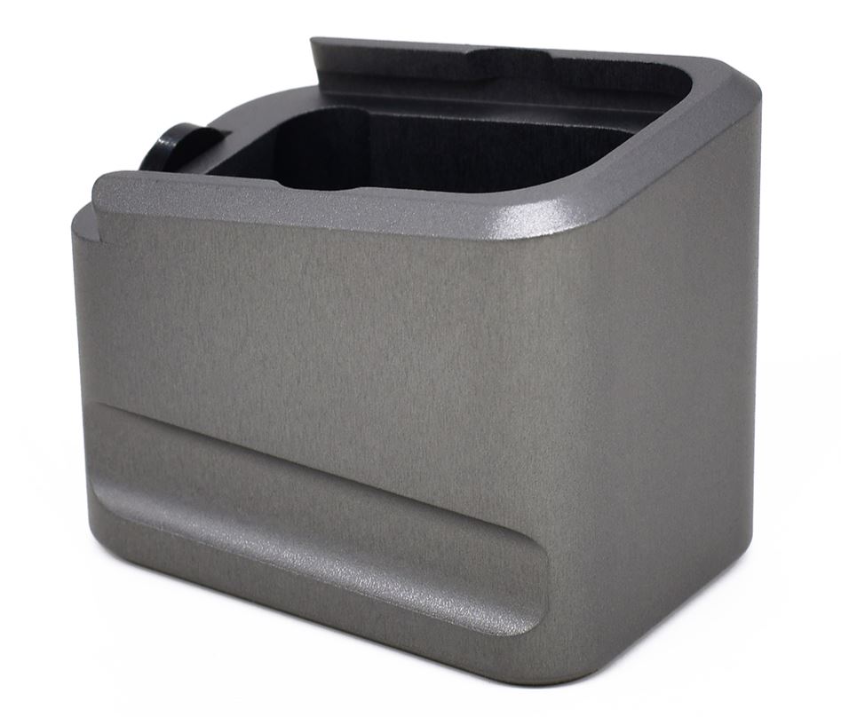 Warne MEG1754GR Magazine Extension 6061-T6 Aluminum Gray for Glock 17 22