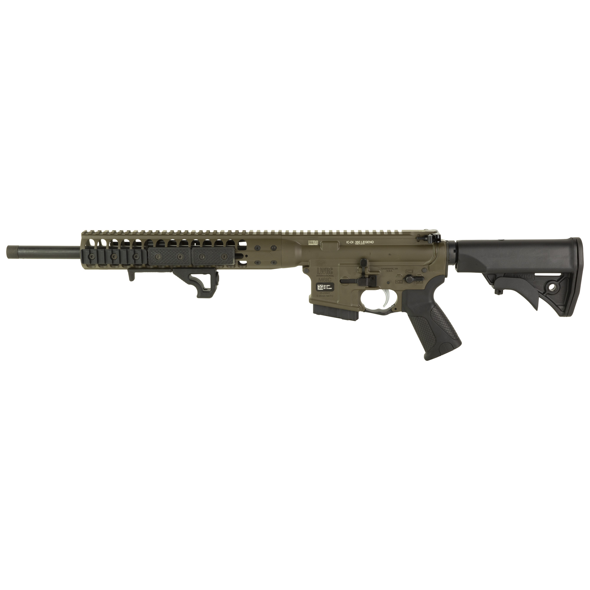 LWRC Direct Impingement Rifle 350 Legend 16.1 inch 5 Rounds Patriot Brown