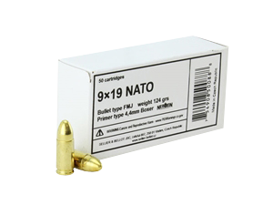 Sellier & Bellot SB9NATO 9mm Luger Full Metal Jacket 124 Grain 50 Rounds