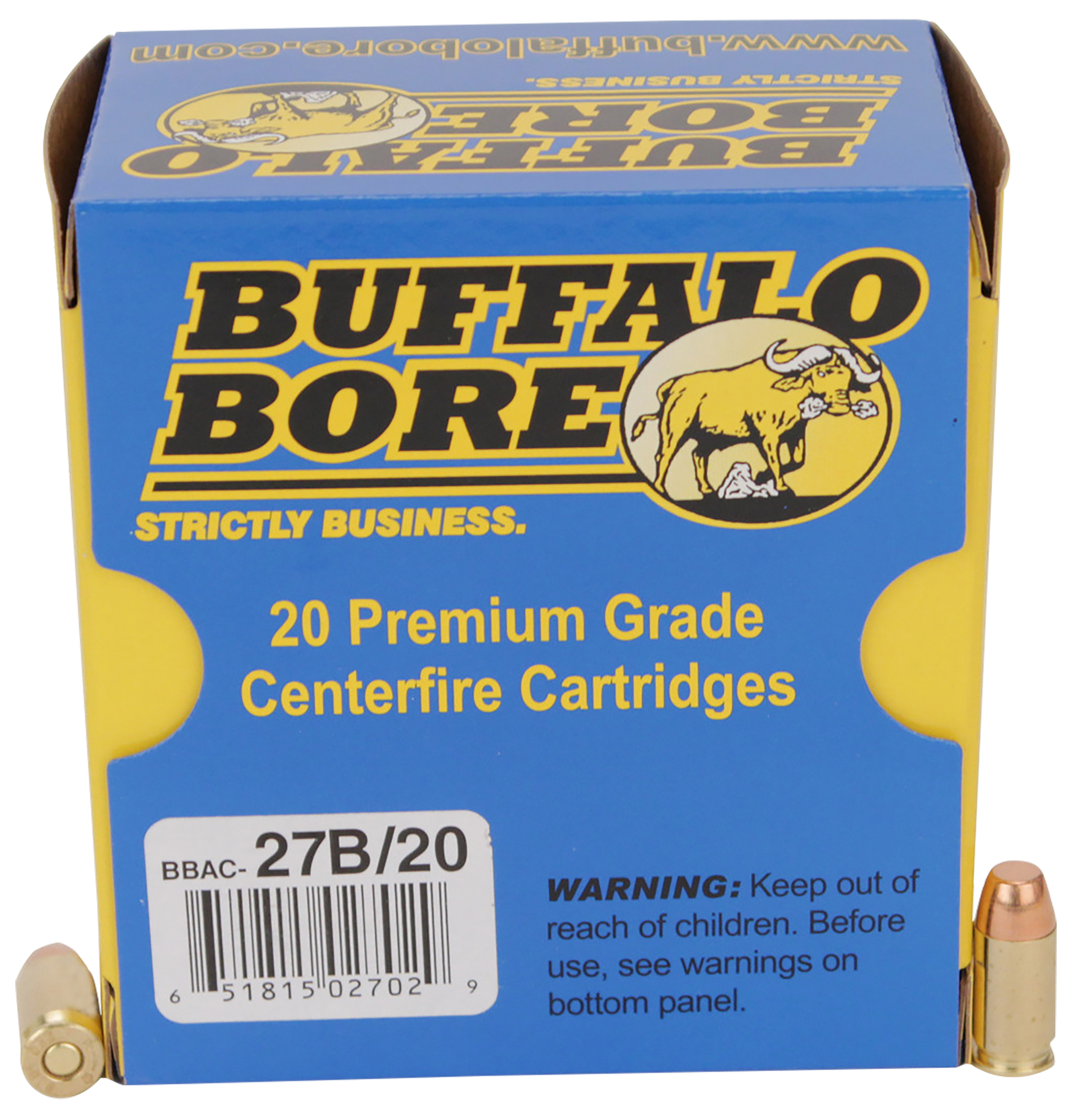 Buffalo Bore Ammunition 27B20 Personal Defense Strictly Business 380ACP +P 95gr Full Metal Jacket Flat Nose 20 Rounds