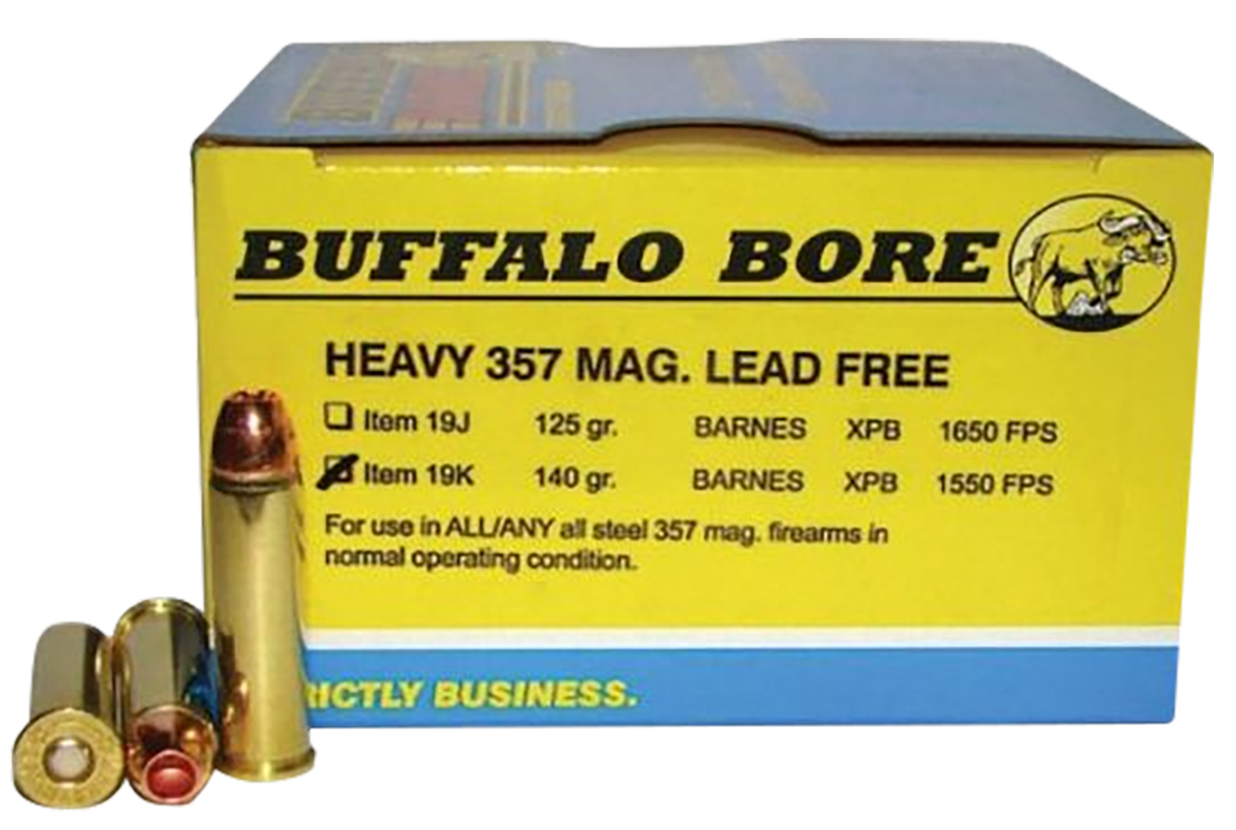 Buffalo Bore Ammunition 19K20 Buffalo-Barnes Strictly Business 357Mag 140gr Barnes VOR-TX XPB Lead Free 20 Rounds