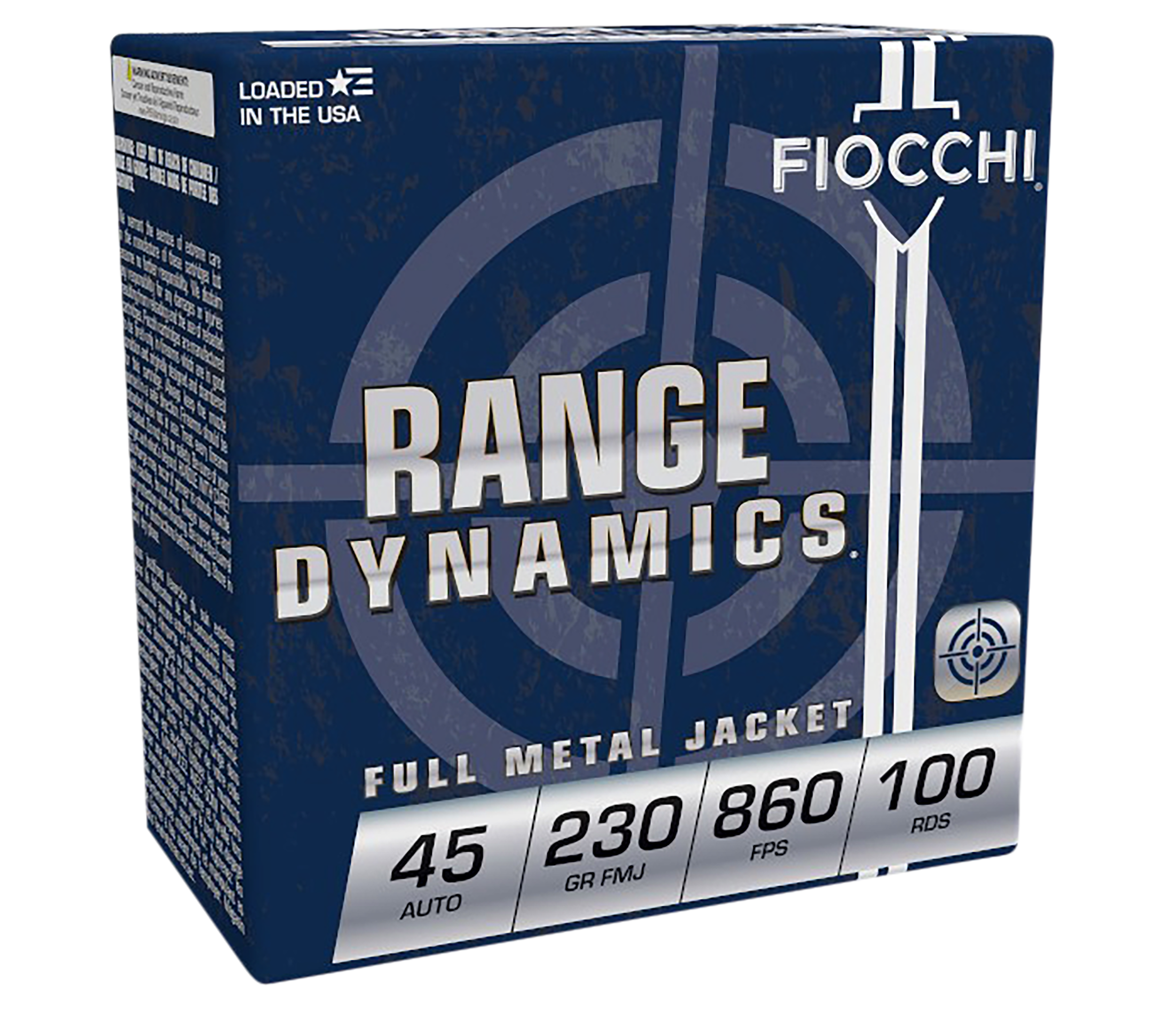Fiocchi, Range Dynamics, 45 ACP, Full Metal Jacket, 230 Grain, 100 Rounds