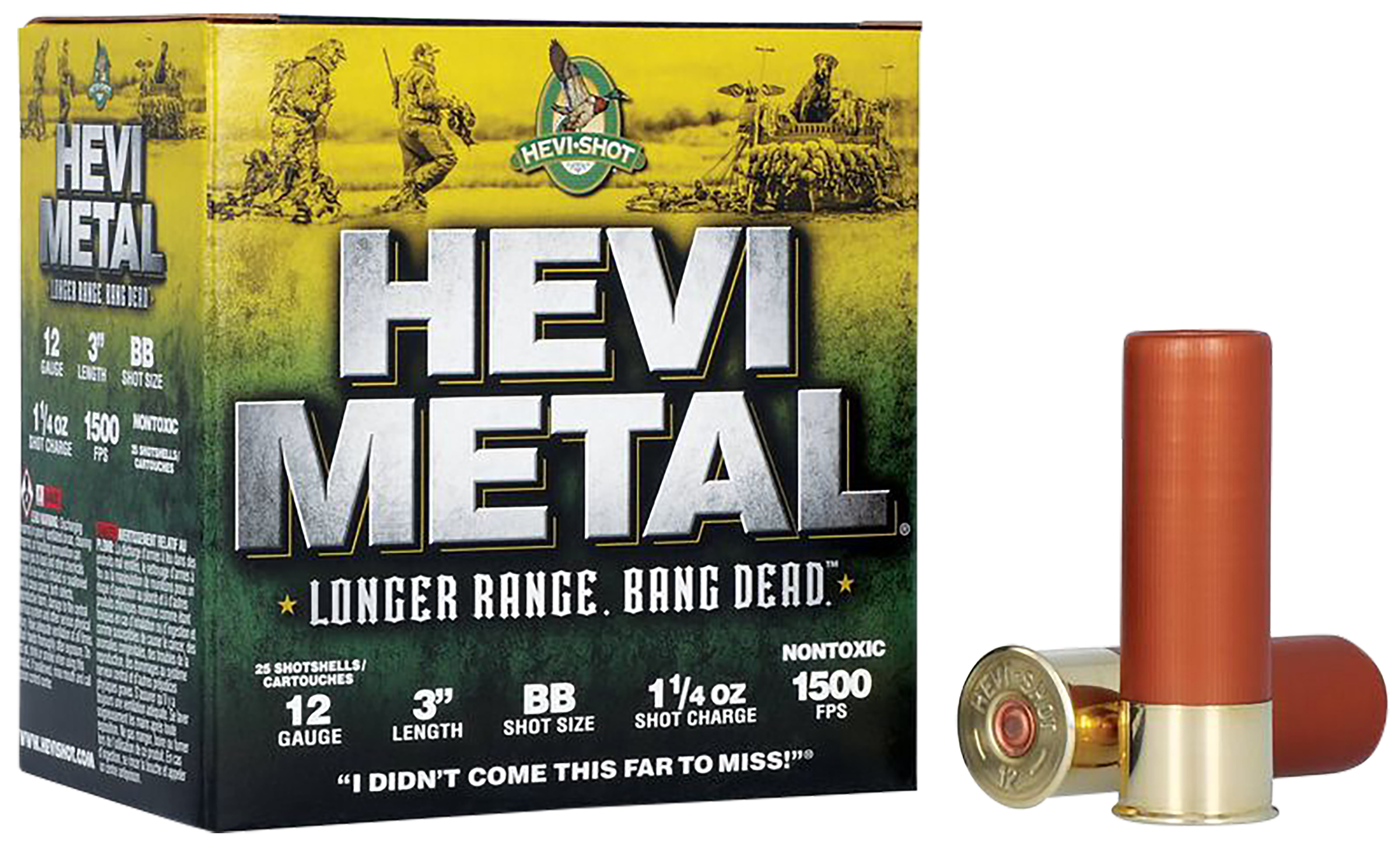 HEVI-Metal HS38088 HEVI-Metal Longer Range 12Gauge 3" 1 1/4oz BBShot 25 Rounds