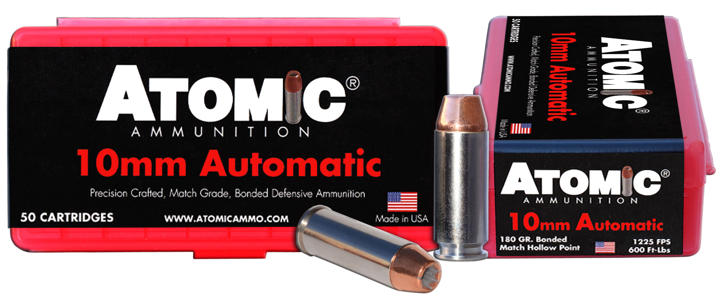 Atomic Ammunition 00432 Pistol Precision Craft 10mmAuto 180gr Bonded Match Hollow Point 50 Rounds