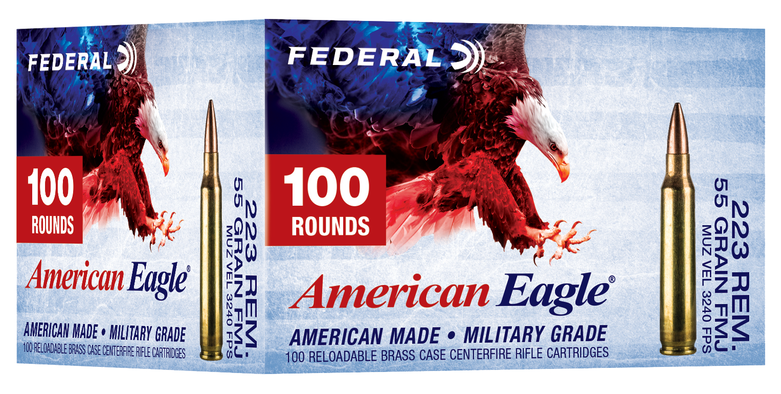 Federal AE223BLF American Eagle 223 Rem 55 gr Full Metal Jacket 100 Rounds