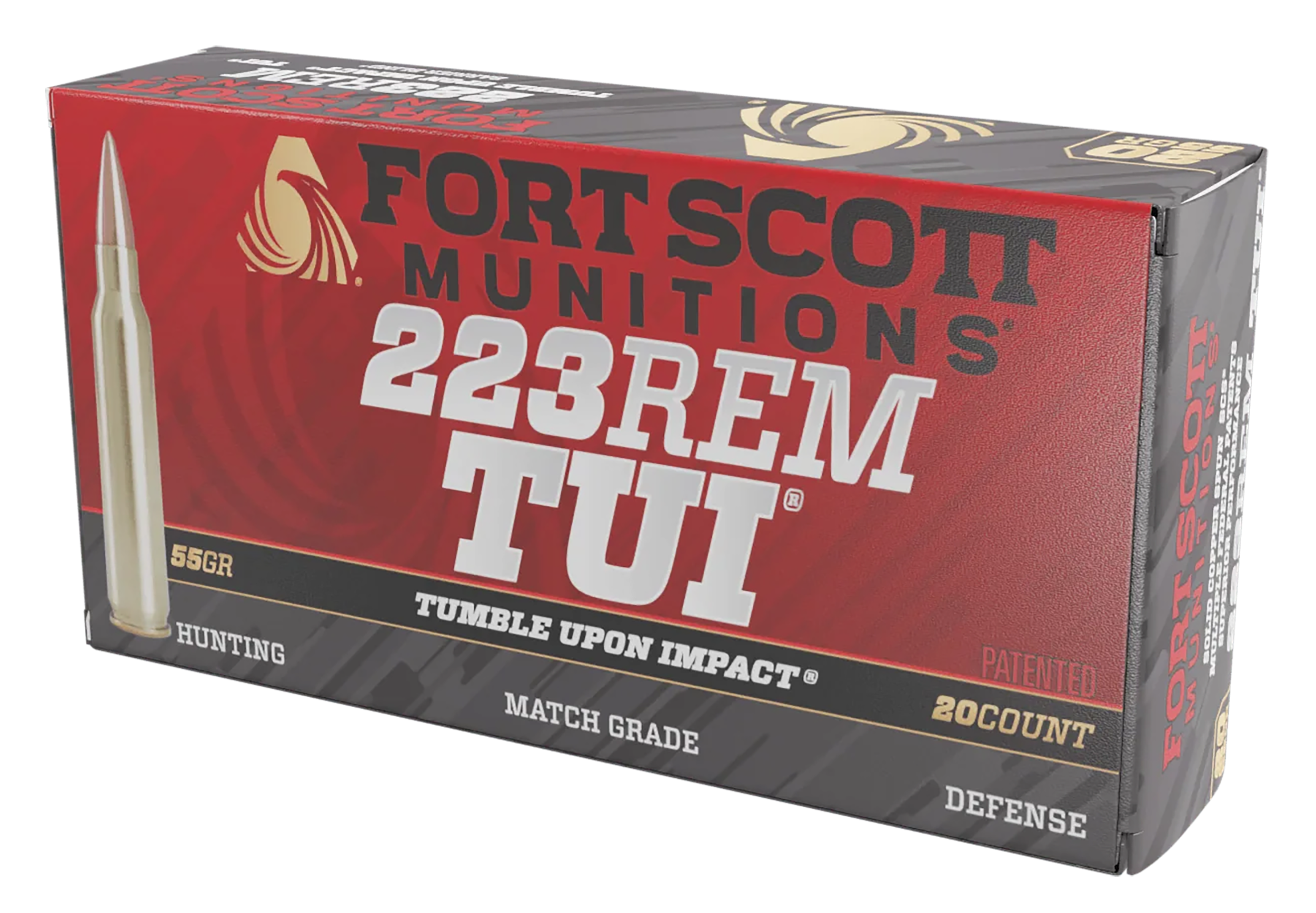Fort Scott Munitions 223055SCV Tumble Upon Impact (TUI) 223Rem 55gr Solid Copper Spun 20 Rounds