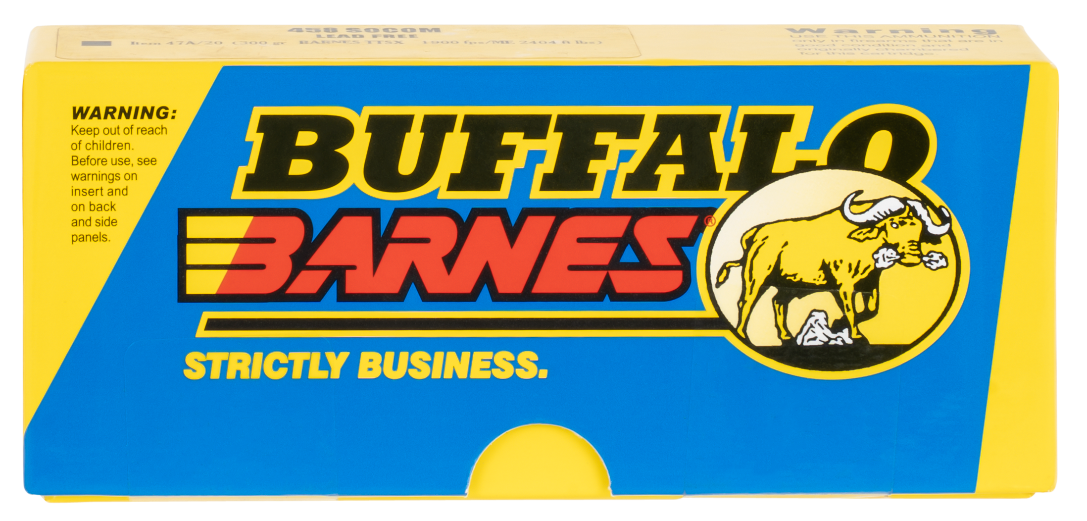 Buffalo Bore Ammunition 47A20 Hunting & Sniping Strictly Business 458SOCOM 300gr Barnes Tipped TSX Lead Free 20 Rounds