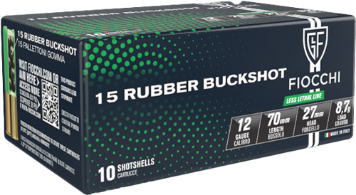 Fiocchi Rubber Buck 12 Gauge Rubber Buckshot 00 Buckshot 10 Rounds