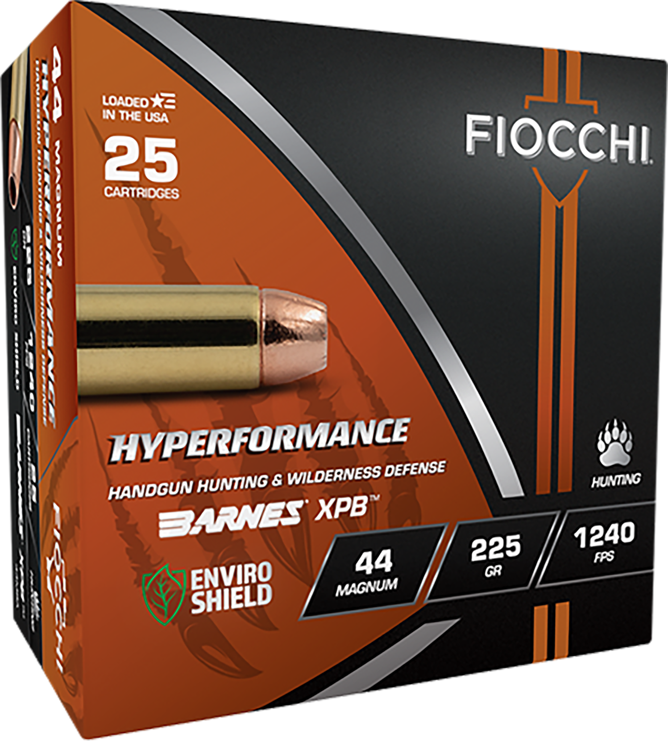 Fiocchi, Hyperformance, 44 Remington Magnum, Xpb, 225 Grain, 25 Rounds