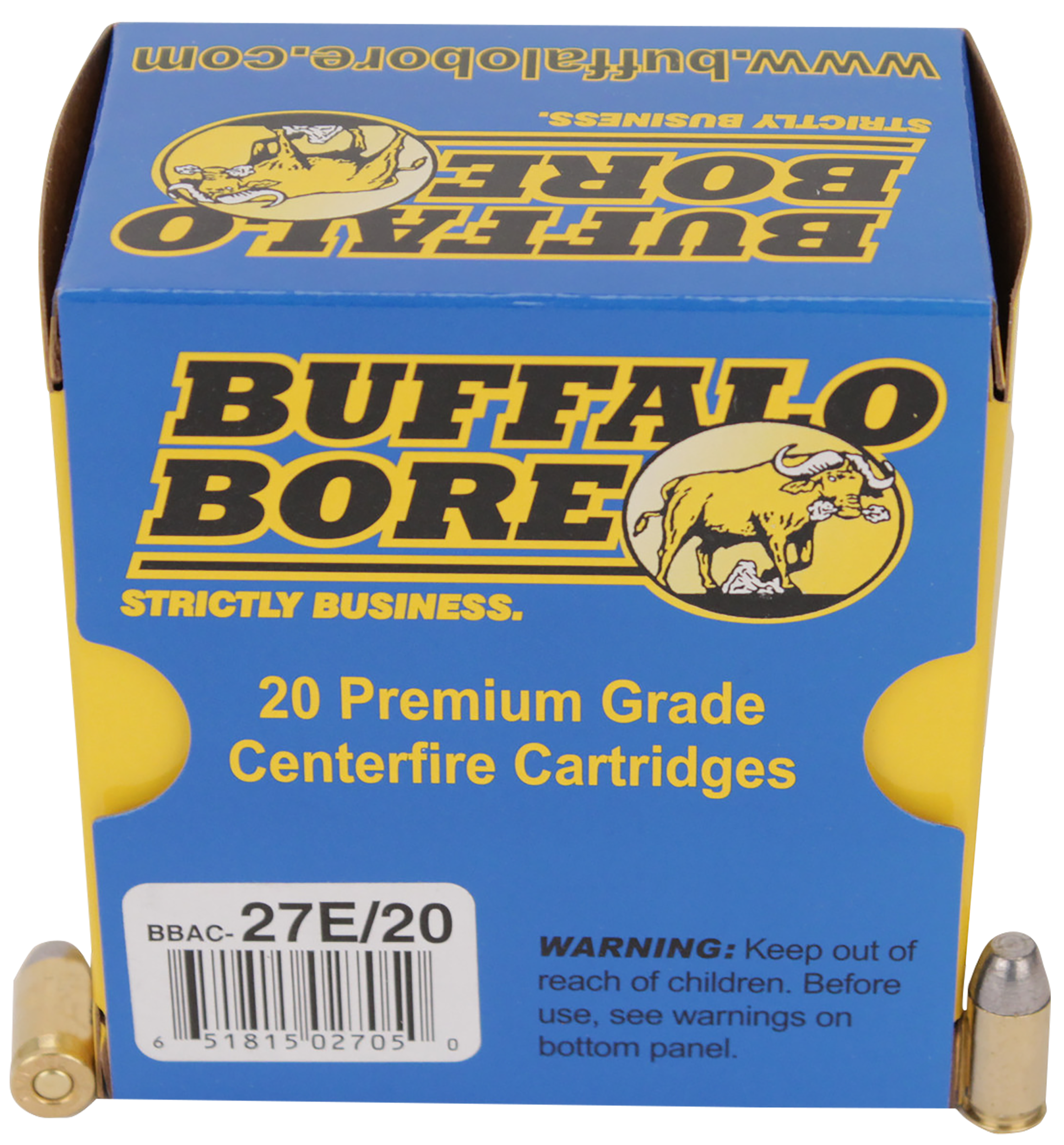 Buffalo Bore Ammunition 27E20 Standard Pressure Strictly Business 380ACP 100gr Hard Cast Flat Nose 20 Rounds