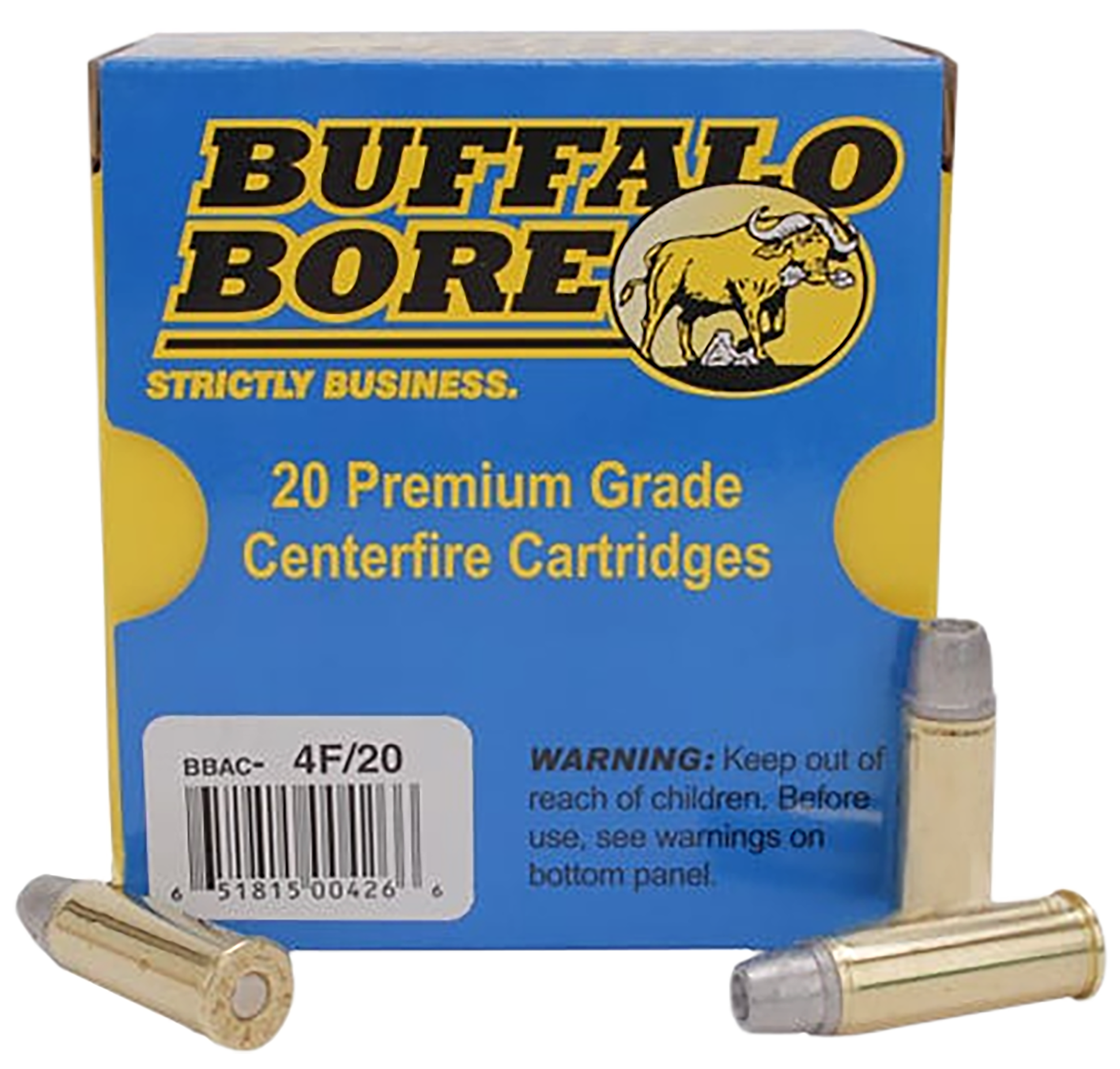 Buffalo Bore Ammunition 4F20 Deer Grenade Strictly Business 44Rem Mag +P 240gr Gas Checked Hollow Point 20 Rounds
