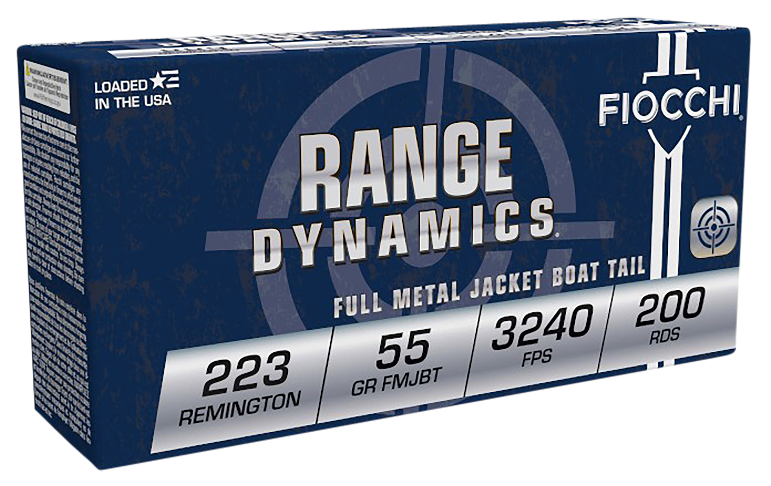 Fiocchi 223ARD Range Dynamics  223 Rem 55 gr Full Metal Jacket Boat Tail 200/5 *Sold as a Case