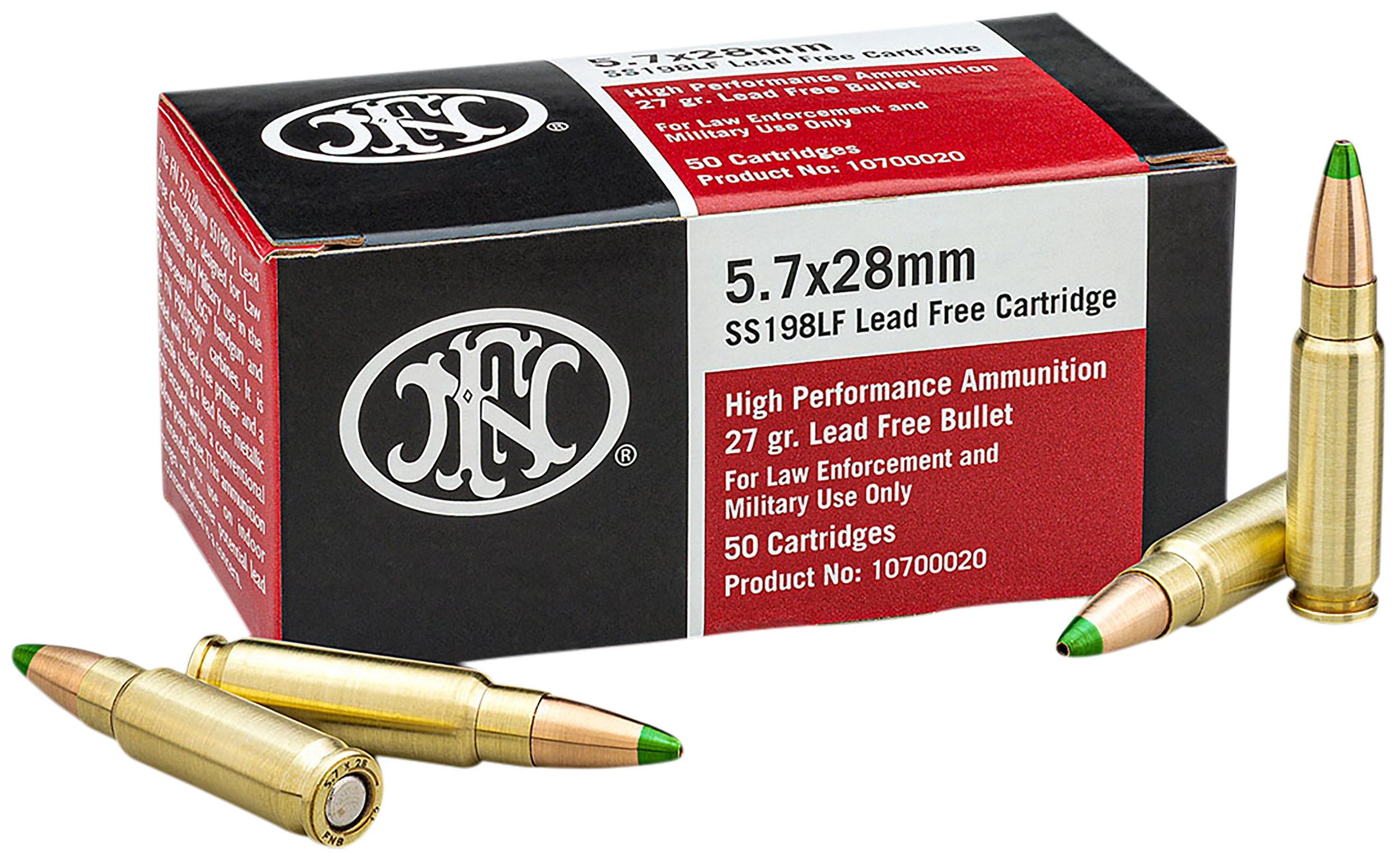 FN 10700020 5.7x28mm Jacketed Hollow Point 27 Grain 50 Rounds
