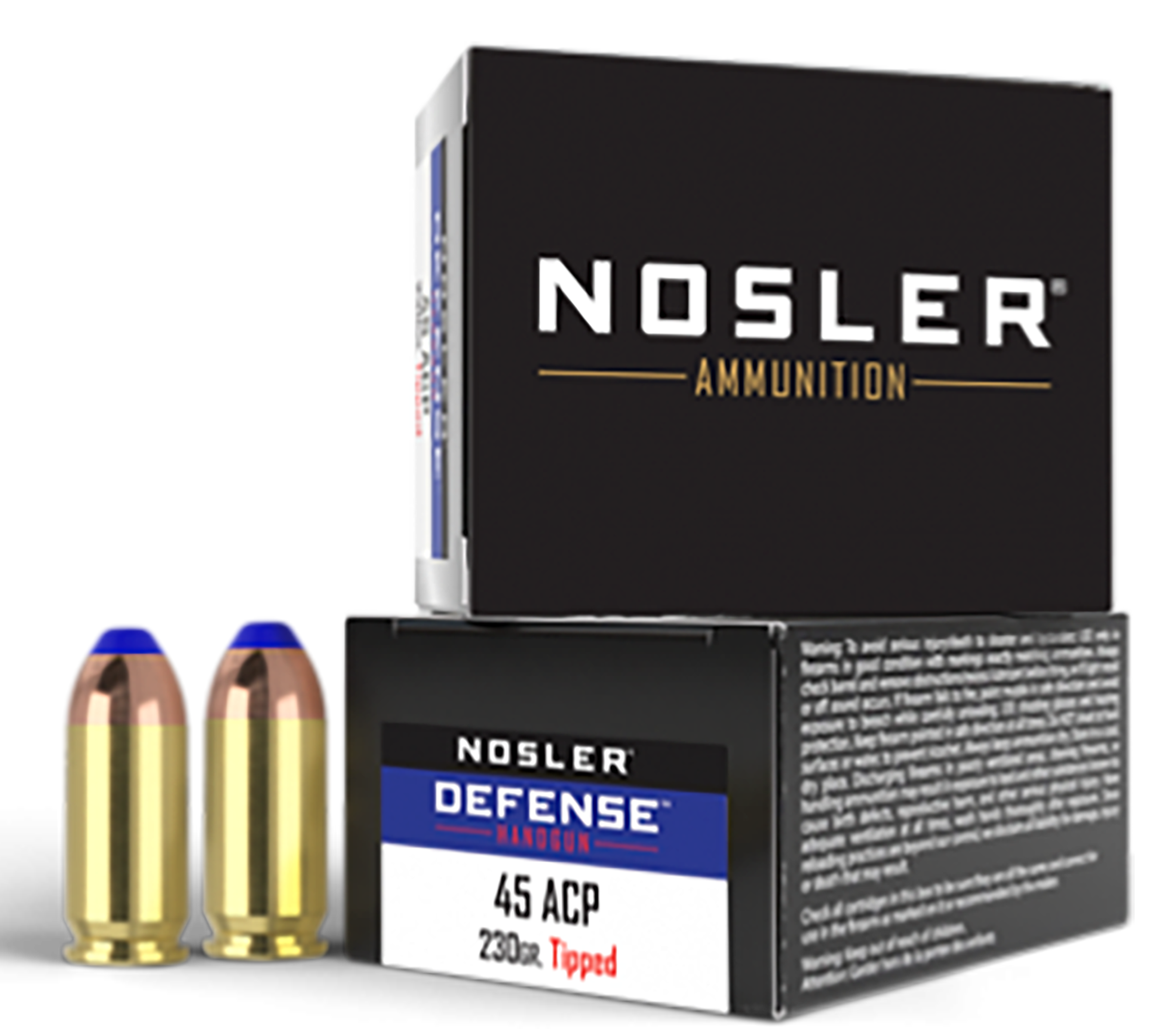 Nosler Defense Handgun 45 ACP Bonded Performance Tipped 230 Grain 20 Rounds