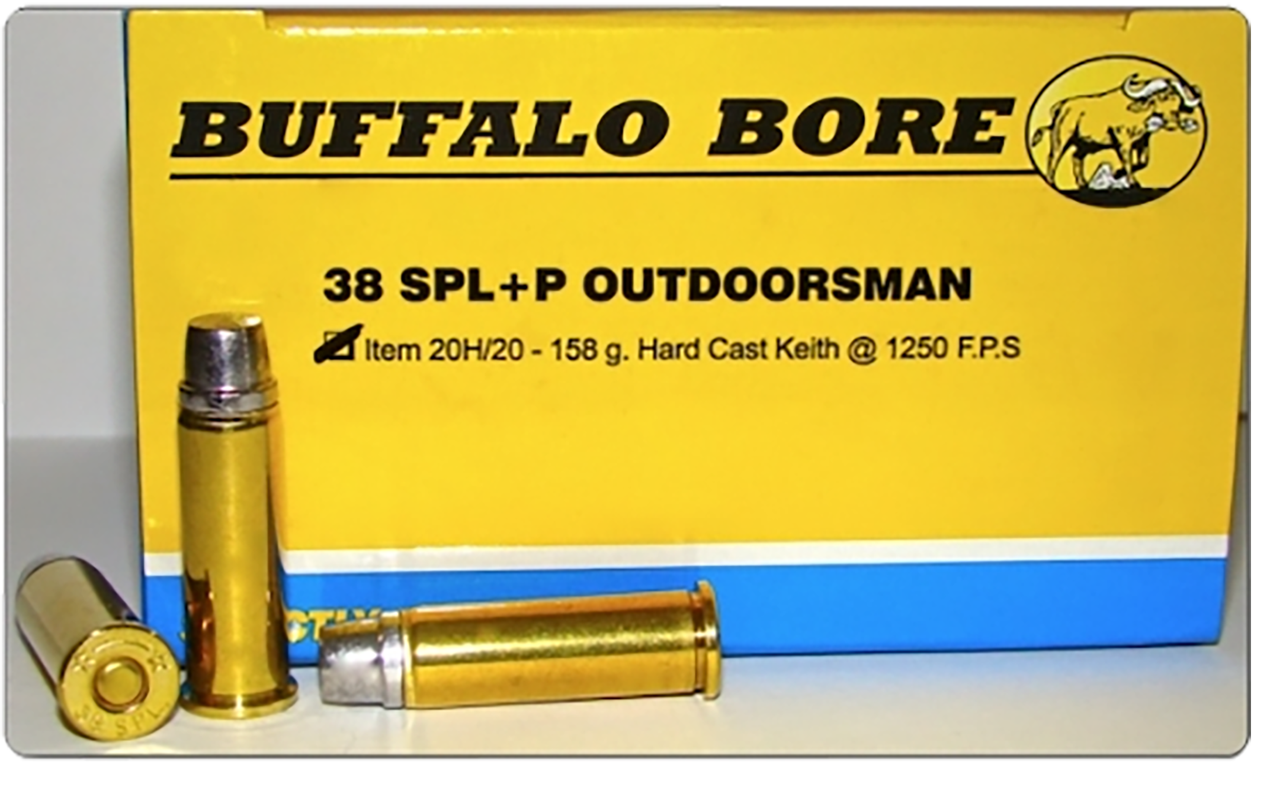 Buffalo Bore Ammunition 20H20 Outdoorsman Strictly Business 38Special +P 158gr Hard Cast 20 Rounds
