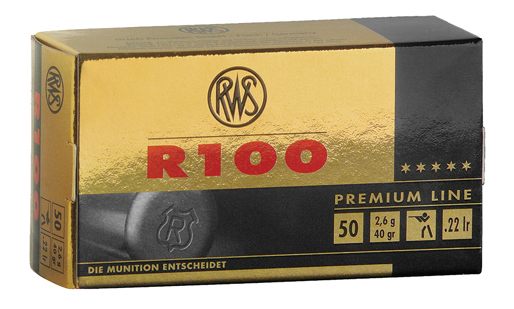RWS/Umarex 2134195 R100 Premium Line 22LR 40gr Lead Round Nose 50 Rounds