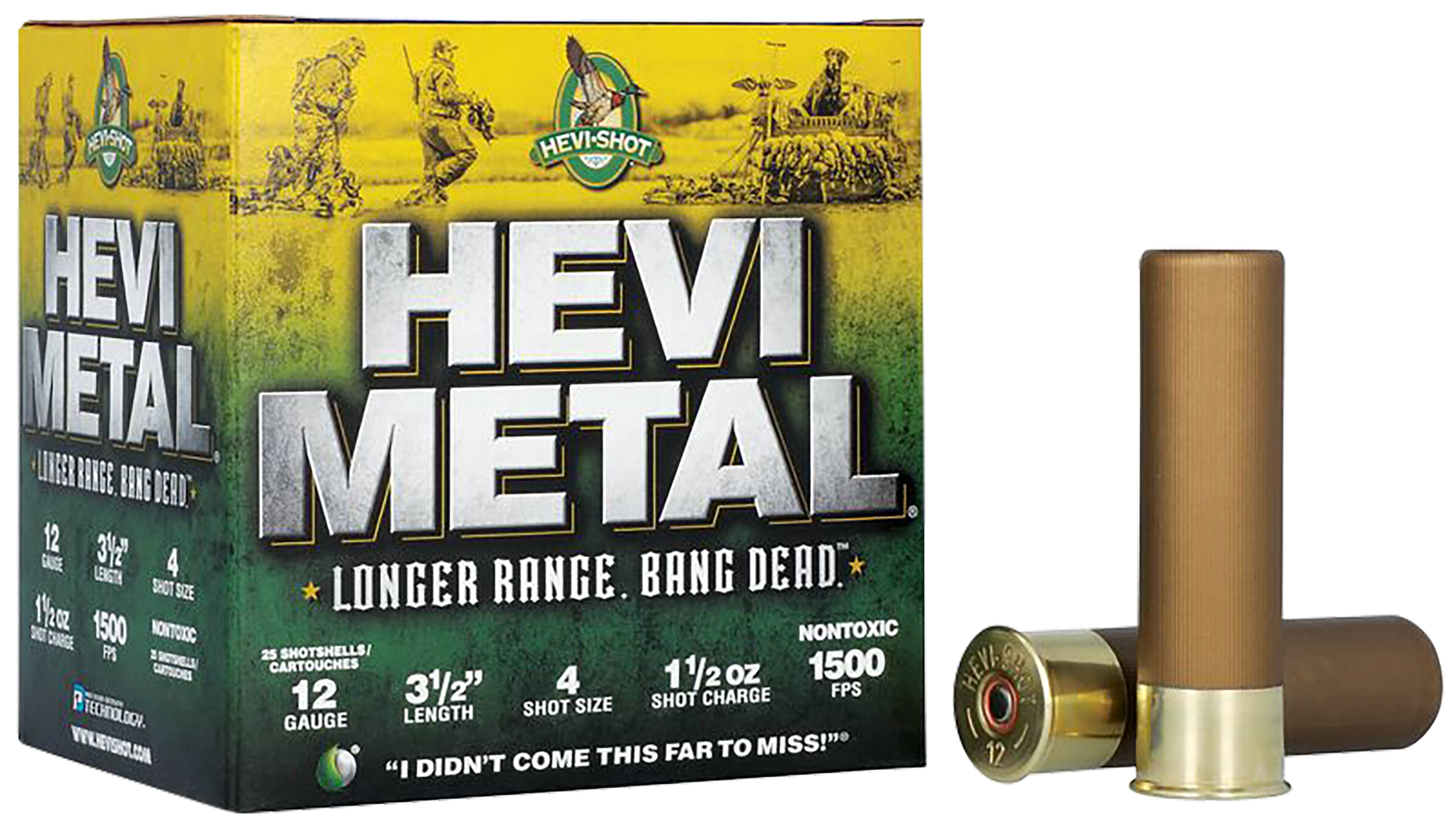 HEVI-Metal HS38504 HEVI-Metal Longer Range 12Gauge 3.50" 1 1/2oz 4Shot 25 Rounds