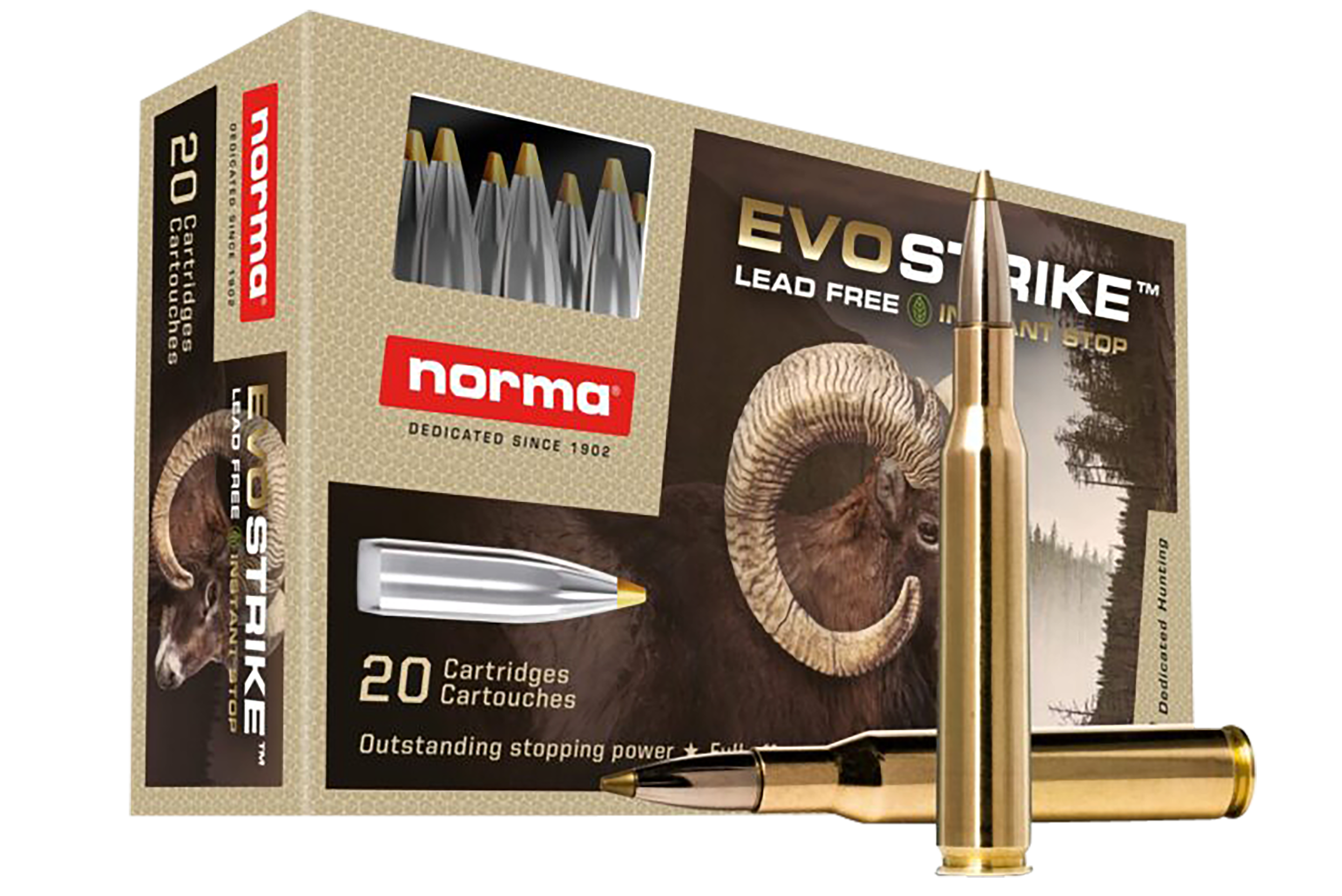 Norma Ammunition 20168972 Dedicated Hunting Evostrike 270Win 96gr Polymer Tip Boat Tail 20 Rounds