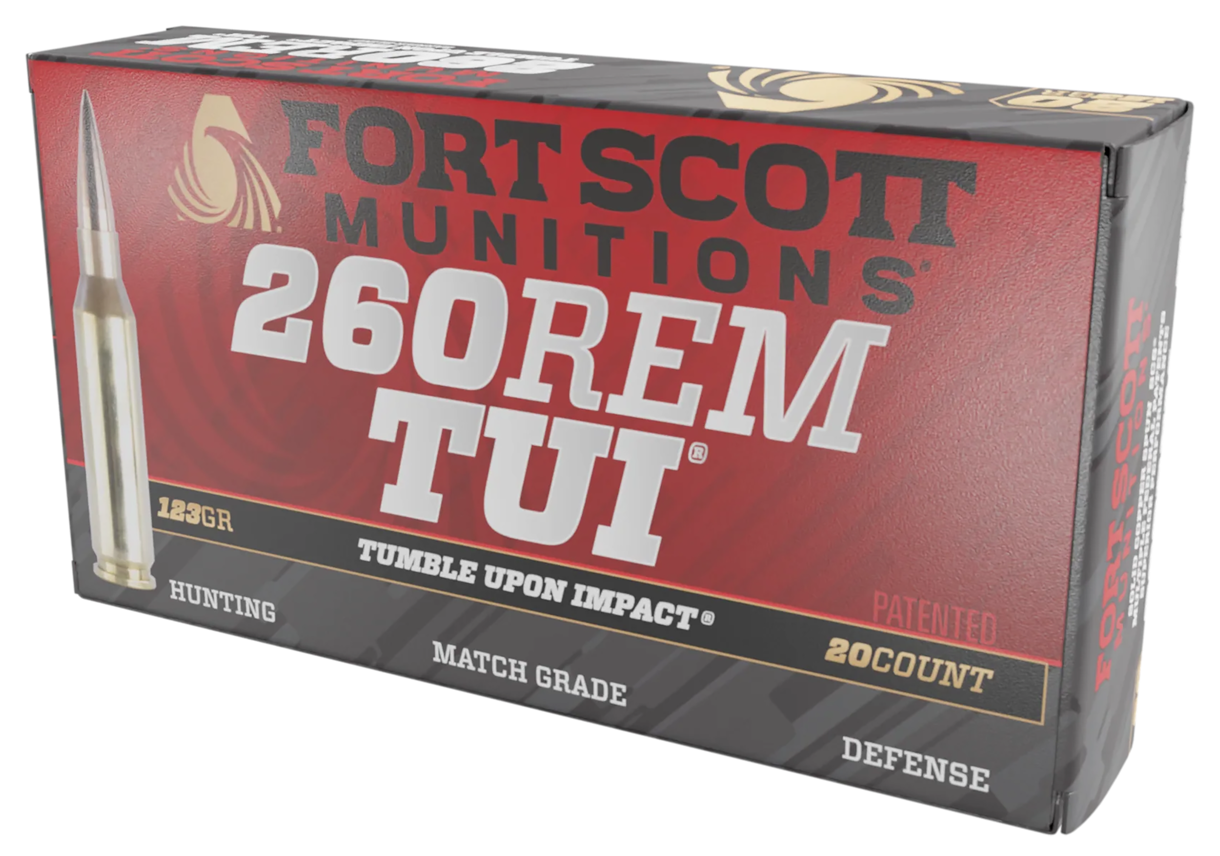 Fort Scott Munitions 260123SCV2 Tumble Upon Impact (TUI) 260Rem 123gr Solid Copper Spun 20 Rounds