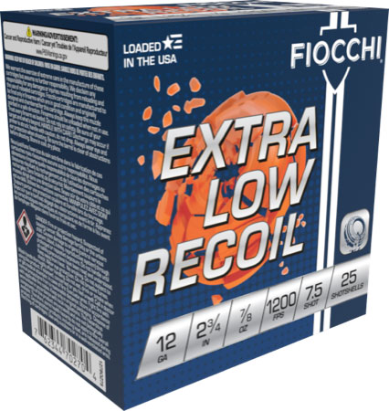 Fiocchi Low Recoil 12 Gauge Lead Shot 7/8 Ounce 7.5 25 Rounds