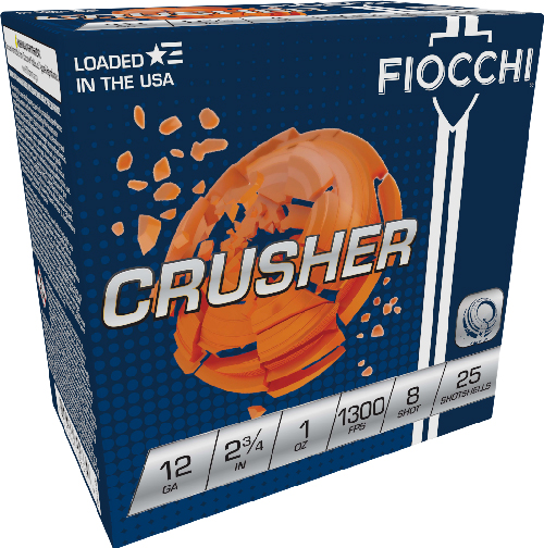 Fiocchi Crusher 12 Gauge Lead Shot #8 1 Ounce 25 Rounds