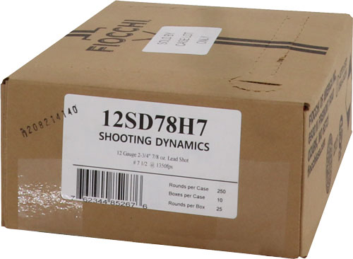 Fiocchi, 12 Gauge 2.75 Inch Lead Shot 7/8 Ounce 7.5, 12 Gauge, Lead, 7/8 Ounce, 25 Rounds