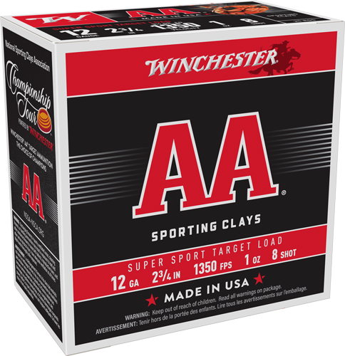 Winchester AA 12 Gauge 1 Ounce Shot #8 25 Rounds