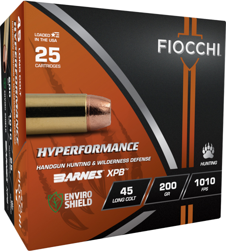Fiocchi, Xpb, 45 Long Colt, Jacketed Hollow Point, 200 Grain, 25 Rounds
