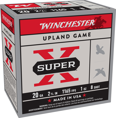 Winchester Super-X 20 Gauge Lead Shot #8 1 Ounce 250 Rounds