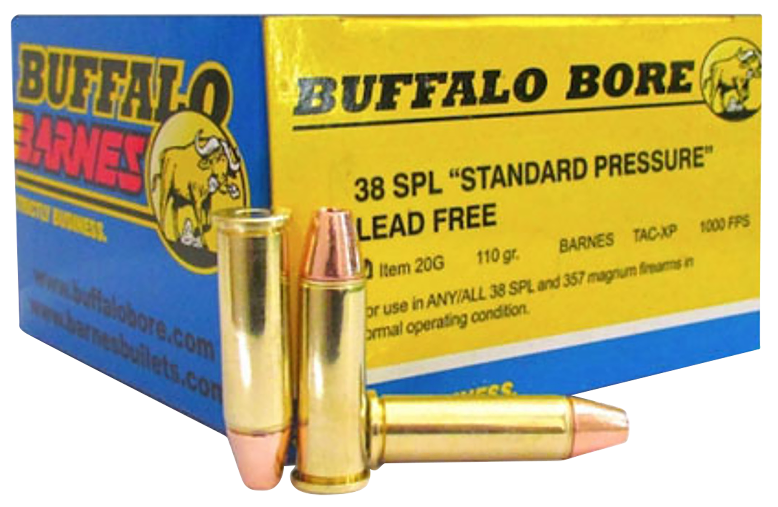 Buffalo Bore Ammunition 20G20 Standard Pressure Strictly Business 38Special 110gr Barnes TAC-XP Lead Free 20 Rounds