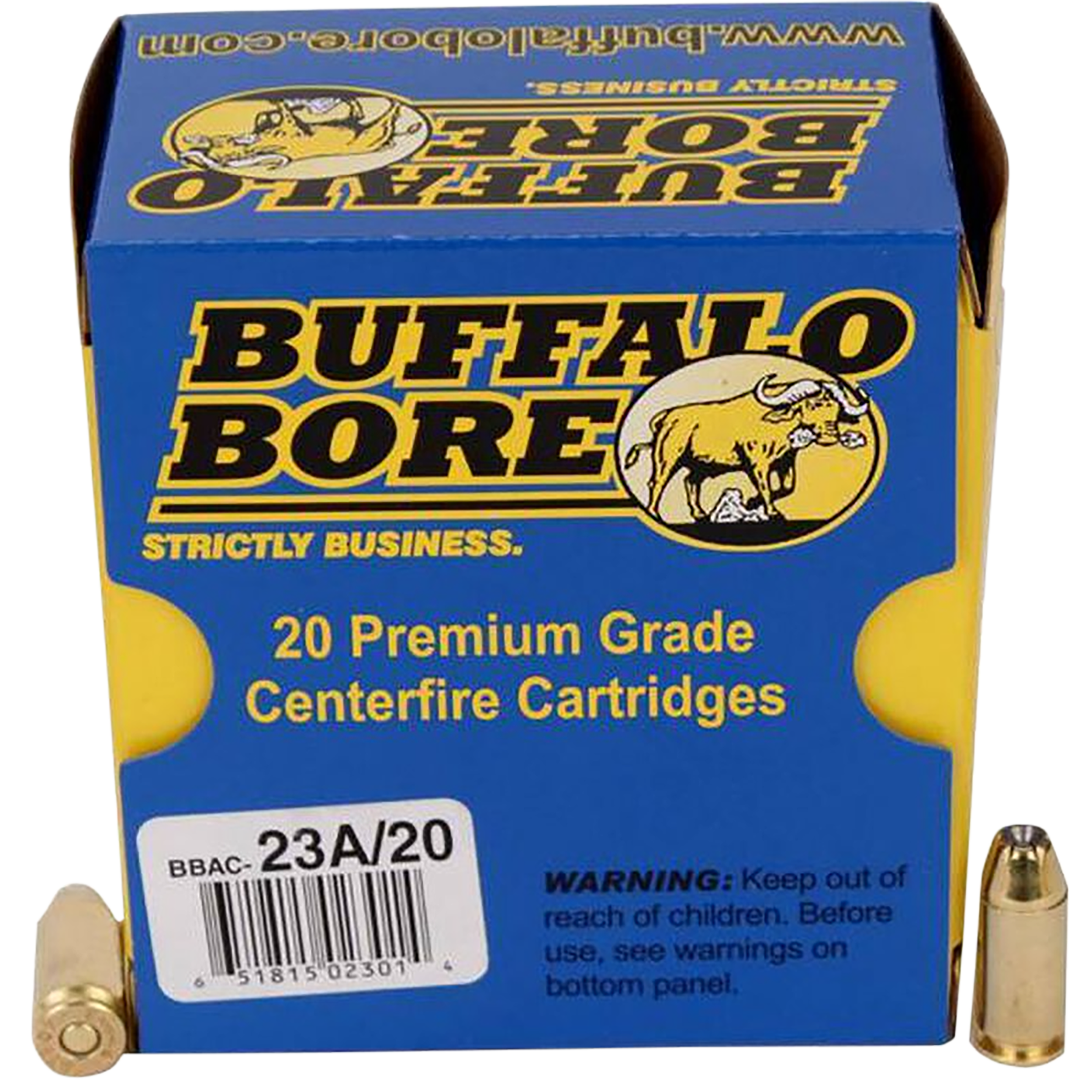 Buffalo Bore Ammunition 23A20 Heavy Strictly Business 40S&W +P 155gr Jacket Hollow Point 20 Rounds